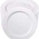 bUCLA 100PCS White Plastic Plates-10.25inch Disposable Dinner Plates-Premium Party&Wedding Plates