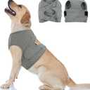 BRKURLEG Chest Recovery Suit for Dogs, Dog Chest Wound Cover, Breathable & Soft Pet Surgery Recovery Suit, Anti-Licking Wound Vest, Not for Spay/Neuter Surgeries, Pet Cone Alternative, Grey XXL