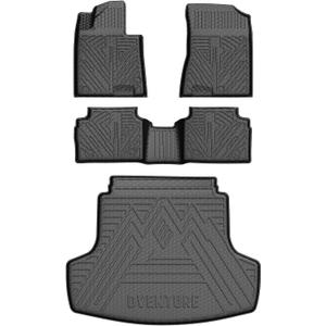 Mixsuper Liner Cargo Liner Floor Mats for Hyundai Sonata 2020-2026 (Only Fit FWD & Gas) / Kia K5 2021-2026 (Only Fit FWD), All Weather Trunk Mat and 2 Row Floor Liners Set Black