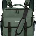 3 Ring Zipper Binder Bag for 700+ Sheets Capacity Detachable Backpack Straps & Shoulder 14 Inch Laptop for and Office (Green)
