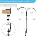 Double Fence Deck Hook for Railing with 3.5 Inch Strengthened Clamp for Hanging Bird Feeders, Plants, Flower Baskets,Windchimes, Lanterns,Holiday Decoration (2)