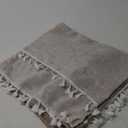 JIALE Tablecloths for Rectangle Tables, Cotton Linen Table Cloth Waterproof Tablecloth Wrinkle Free Farmhouse Dining Tables Cover, Soft Fabric Table Cloths with Tassels, Brown, 55" X 70", 4-6 Seats