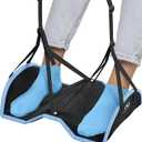 Everlasting Comfort Airplane Foot Hammock - Memory Foam Foot Rest for Plane Travel - Portable Foot Rest for Air Travel, Desk & Car - Airplane Essentials Foot Hammock for Plane Travel (Black)