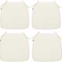 Magpie Fabrics 17"x16"x2" U-Shape Chair Cushions with Ties 4 Count, Outdoor Indoor Waterproof All Weather Seat Pads Decoration for Patio Garden Dining Office - Cream Beige