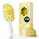 FHI Heat UNbrush Plus  Curly Hair Brush for Gentle & Effective Detangling on Wet or Dry Fragile Hair Types  Detangler Brush w/ 84 UltraFlex Bristles, Ultra-light, Vented, Anti Static Hairbrush