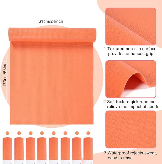 Orange Yoga Mat, 68x24