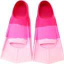 Kids Swim Fins,Short Kids Fins Youth Swimming Flippers for Lap Swimming Training for Children Girls Boys Beginners (2XS ( US Kids 11-12.5 ), Dark Pink / Pink / Rose / Light Pink)