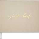 Personalized Wedding Guest Book-for Wedding Reception and Various Celebrations Including Birthday Parties, Anniversaries, Baby Showers-100 Blank Pages for Guest Signatures and Photo Displays (Beige)