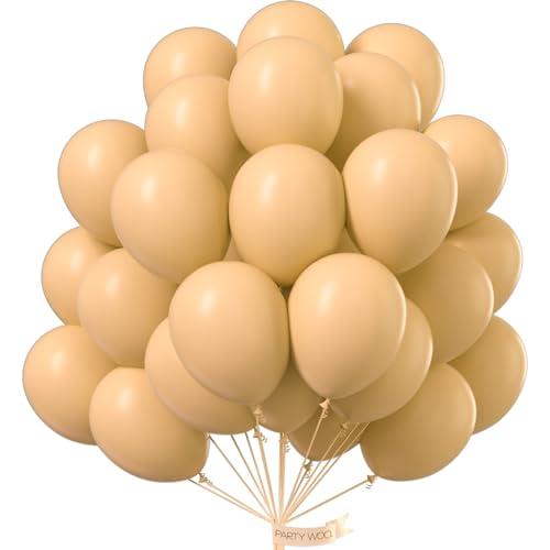 PartyWoo Nude Balloons 50 pcs 12 Inch Beige Apricot Cream Boho Latex Neutral Helium Balloons for Thanksgiving Graduation Baby Shower Boho Theme Birthday Party Decorations Nude-Y103
