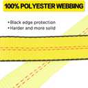 Heavy Duty Vehicle Tie Down Kit - 10,000lb Break Strength - Use for Car, Truck, UTV - (4) Premium 2" x 10' Ratchet Straps with Rubber Blocks Wheel Tie Down Straps(Yellow)