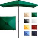 Ayge 6.5x10FT Rectangular Patio Umbrella Outdoor Table Umbrella w/Push Button Tilt & Crank Rectangle Market Umbrella UV Protection for Garden,Deck,Lawn,Yard & Pool (6.5*10FT)