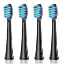 Dada-Tech Replacement Heads for Kids Electric Toothbrush DT-KE6 and DT-KE7 - Pack of 4 (Black)