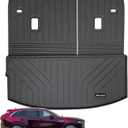 Large Cargo Liners with Backrest Mat for 2024 2025 Mazda CX90 CX-90 7&8 Seats(Not for 6 Seats), TPE All Weather Protection Trunk Mat with Velcro Rear Seats Backrest