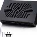 Saillong Doorbell Chime Cover Box Only, Decorative Wood Doorbell Cover for Wall Inside with Geometric Design, Indoor Doorbells Covers with Mounting Hardware, Chime Not Included(Black)