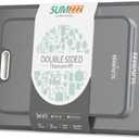 Titanium Cutting Board Double Sided Food Grade, Pure Titanium/PP for Kitchen, Cutting Board Easy to Clean[15.5”*10.5”+12”*8.5”]