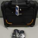 Rolling Laptop Bag, Rolling Briefcase with 4 Spinner Wheels, 13 Inch 1680D Nylon Water Resistant Computer Bag for Men and Women Work Travel, Black