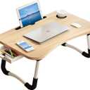 Lap Desk,Portable Laptop Desk,Foldable Bed Table with Bookshelf Cup Holder