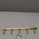 WINCASE Antique Brass Towel Hook, Brushed Brass Wall Hook Rail, 5 Hooks Antique Coat Hook Rail Hanger Bathroom Robe Hooks Rack Wall Mounted