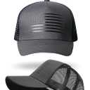 American Flag Trucker Hat Light Grey (Gray)