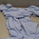 JKMNAO Women's Summer Square Neck Short Dress Puff Sleeve Off Shoulder Sundress Casual A Line Mini Graduation Dresses Blue,M