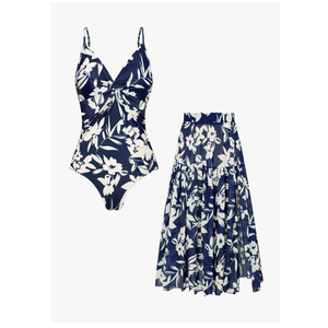 GRACE KARIN Women's One Piece Swimsuits with Cover Up Skirt Tummy Control V Neck Bathing Suits XL