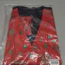 DiBanGu Christmas Suit Vest for Men Fun Snowflake Waistcoat Bow Tie Pocket Square Cufflinks Set Festival Party Gifts S