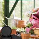 vensovo 4 Inch Black Terracotta Plant Saucer Pots Tray - 6 Pcs Round Planter Saucers for Indoor & Outdoor Plants, Small Clay Trays Perfect for 3 Inch 3.5 Inch 4 Inch Flower Pot