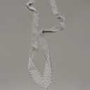 Rhinestone Scarf for Women Long Sparkle Sequin Neck Scarf Skinny Womens Tie for Prom Daily Party Women Accessories (White)