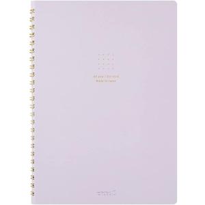DESIGNPHIL Midori 15335006 Notebook, Ring Notebook, Color, Dot Square, Purple, A5