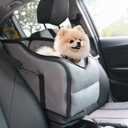 Dog Car Seat for Small Dogs, Portable Center Console Dog Car Seat, Pet Travel Backpack with Safe Protection Hooks and Double Fixation Seat Belts, Suitable for Small Dogs & Cat Under 12 lbs