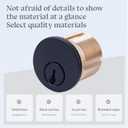 2 Pack Brass Keyd Alike Mortise Door Cylinder Lock, 1 1/4" Inch Length Keyed Standard SC1 Keyway, Door Replacement Lock Cylinder with 2 Keys Suitable for Home and Commercial Use (Black).
