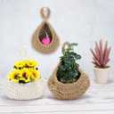 PATIKIL Hanging Fruit Baskets for Kitchen, 2 Pack Mini Size Teardrop Home Decor Storage Hand-Woven Hanging Baskets for Garlic Potato Vegetable, Brown