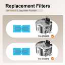 Voluas Dog Fountain Replacement Filters & Sponges, for 1.8gal/236oz/7L Wireless Stainless Steel Pet Water Fountain - 9 Filters & 9 Sponges