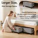 Under Bed Storage with Wheels, 2 Pack Under Bed Storage Containers with Clear Lids, XXL 65L Under Bed Storage Organizer, Rolling Under Bed Metal Drawer for Blanket, Clothes, Shoes (31 x 17 x 6.69 in)