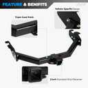 Trailer Hitch for 1999-2013 Chevrolet Silverado 1500/1500 HD/2500, for 1999-2013 GMC Sierra 1500/1500 HD/2500, 2-Inch Receiver, Square Tube Frame, Black Class 4 Towing Hitch Kit Bike Rack