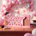 Leinuosen 1 Pcs Graduation Gift for Senior 2026 Pink Wooden Picture Frame with Tassel Holder Senior 2026 Shape Picture Frame for 5 * 3.5 Inch Photo Tabletop Display for High School Graduate