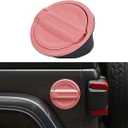 SQQP for JL Fuel Filler Door Gas Tank Cap Cover Fit for 20182025 Jeep Wrangler JL & Unlimited Sport Rubicon Sahara 2/4 Door, Aluminum Fuel Door Exterior Accessories(Pink)