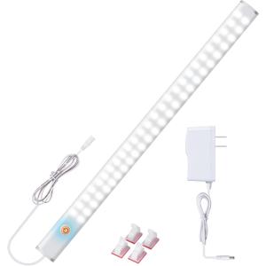 LED Under Cabinet Lighting with Touch Switch, Dimmable Under Cabinet Lights, Under Counter Lighting for Desk, Cold White 6000K (15 Inch)