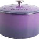 Crock-Pot Artisan 7-Quart Round Enameled Cast Iron Dutch Oven  Lavender Purple, Durable Heavy-Duty Cookware for Slow Cooking, Baking, Roasting with Lid