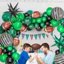 Football Balloon garland arch kit Dark green Brown black balloon large mylar star for sport theme super bowl touch down birthday tailgate party decorations