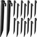 16 Pieces Plastic Inflatable Stakes, 8.7 Inch Inflatable Tent Stakes Replacement Inflatable Stakes for Halloween Christmas Holiday Inflatables Garden Decorations (16, Black)