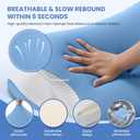 JINXIA Cervical Neck Pillow for Sleeping, Odorless Memory Foam Pillows & Cooling Cover, Ergonomic Orthopedic Neck Support Pillow for Side Back Stomach Sleepers, Neck and Shoulder Pain Relief, Blue