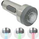 LEMYEF Kitchen Faucet Pull Down Spray Head with LED Lights ，3-Function Sink Spray Nozzle ，Fit for Kitchen Sink Faucet ，Pull-Down Spring Single Handle Stainless Steel faucets (Brushed nickel)
