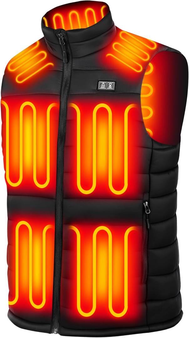Heated Vest for Men with Battery Pack Included (No Charger), 10 Heating Zones Quilted Insulated Heated Vest Gift Box (Small)