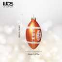 WDS WONDROUS Football Christmas Ornament & Decoration, 2.36 White and Brown Sports Ornament Set for Xmas Tree, Glass Hanging Decor Holiday Party Home Gift (Set of 1)