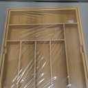 Bamboo Silverware Organizer, Kitchen Drawer Organizer, Utensil Holder, Cutlery Tray & Spoon Flatware Storage with Grooved Drawer Dividers (7 Slots, Natural) (Large 12.5x16.5 Inch)