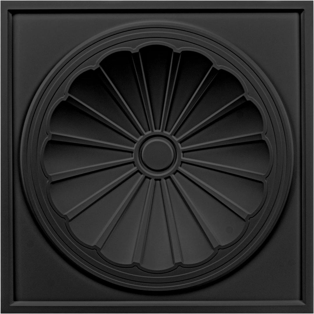 Art3dwallpanels Ceiling Tiles 12 Pack Drop Ceiling Tiles, 24 x 24 Inch High Grade PVC 3D Wall Panels for Interior Wall Decor, Fire Rated, Waterproof, Light Weight, Prevent Breakage, Black
