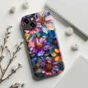 for iPhone 13 Mini Case, Wireless Charging Compatible,Dual-Layer Protection with Chic Wildflower Design, Soft Silicone + Hard Shell, Cute Phone Cover for Women - Vibrant Defined Blossoms