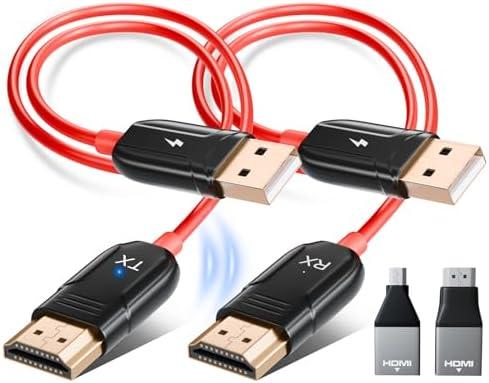 LXJADAP Wireless HDMI Transmitter and Receiver, 4K Decode 1080P@60Hz Ultra HD Video Output Wireless HDMI, 2.4G/5.8G Plug&Play for Streaming Video and Audio to Monitor from PC/Projector/Laptop/TV Box