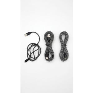 3ct Braided USB to Lightning Charging Cables, Black/White
